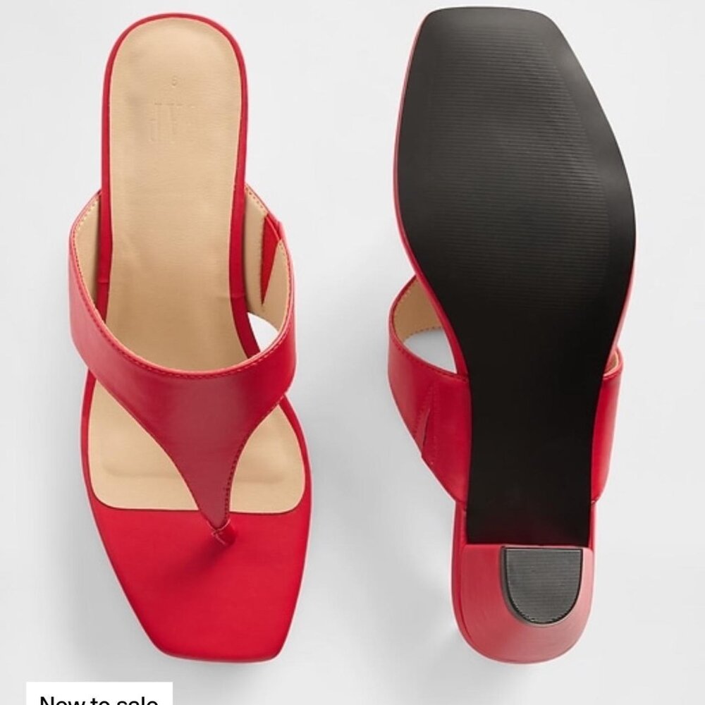 GAP Tomato Red Block Heel Sandals/NIB/6 - Picture 3 of 12